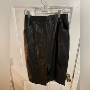 Who what wear black leather pencil skirt